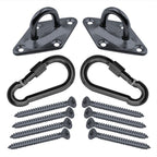 Hammock Hanging Kits | Diamond Pad-Eye Plates | Black Zinc Steel