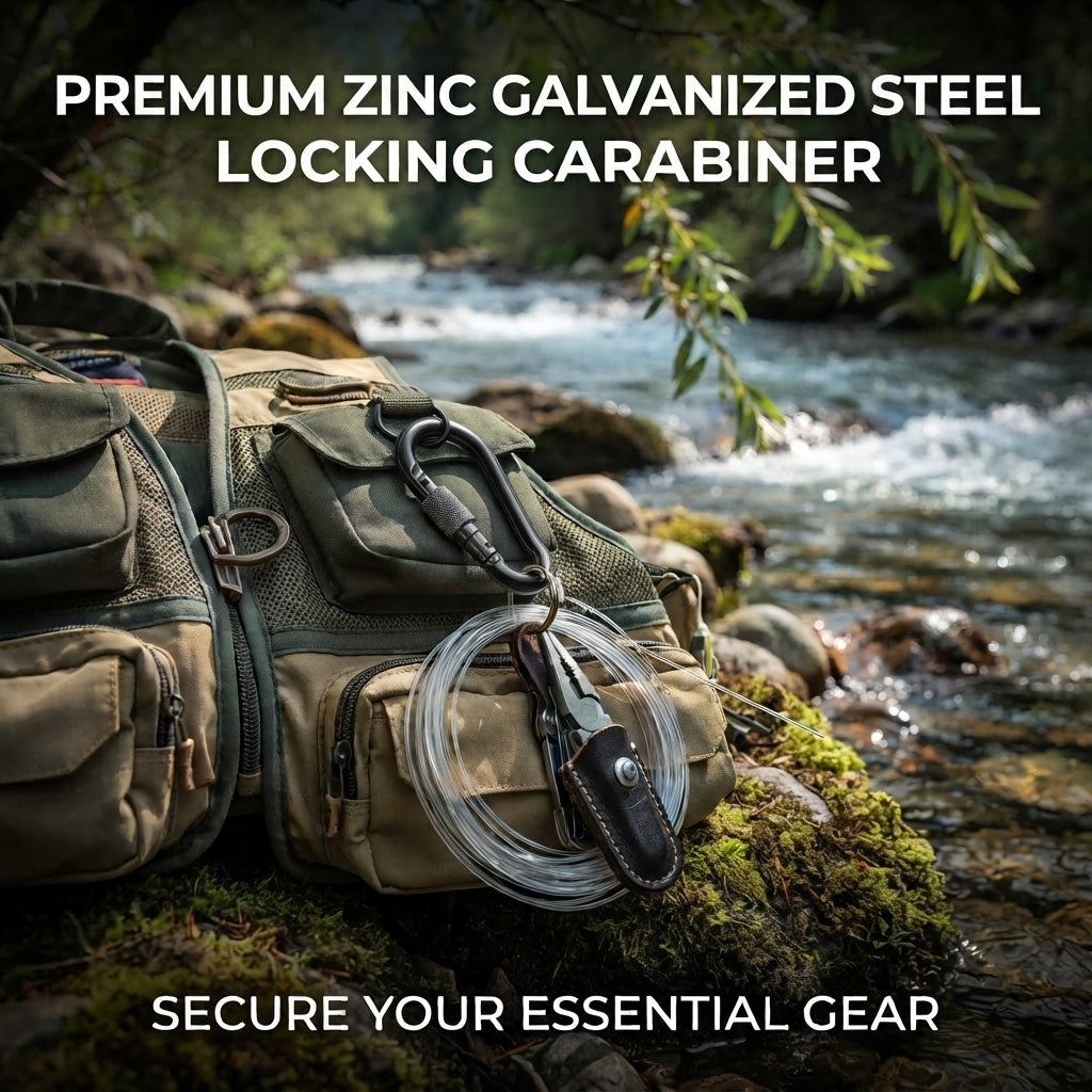 Carabiner Snap Hooks | Black Steel Zinc Galvanized Locking