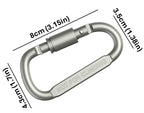 3 inch Aluminum Locking Carabiner | Heavy Duty D-Ring Buckle