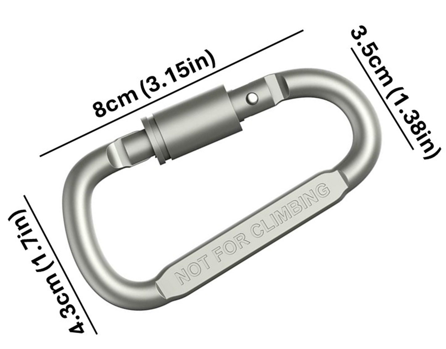 3 inch Aluminum Locking Carabiner | Heavy Duty D-Ring Buckle