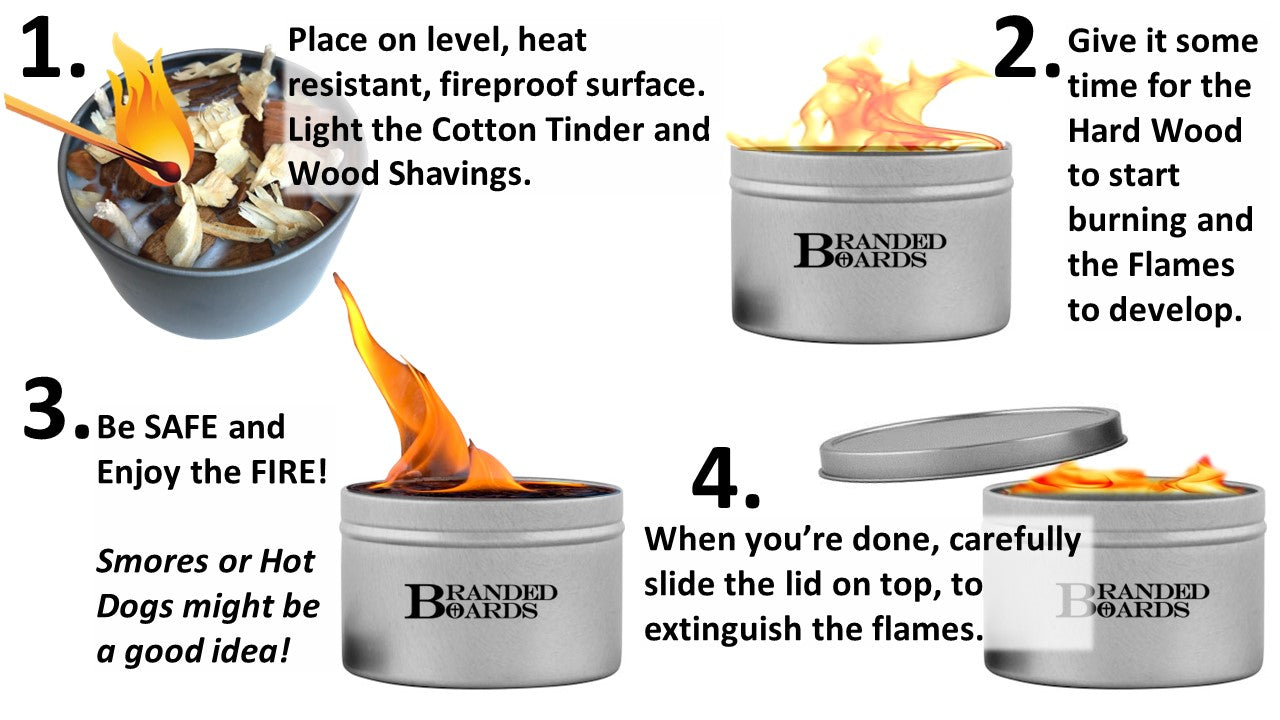 Made in USA | Branded Boards Portable Bonfire Campfire & Trivet Stand