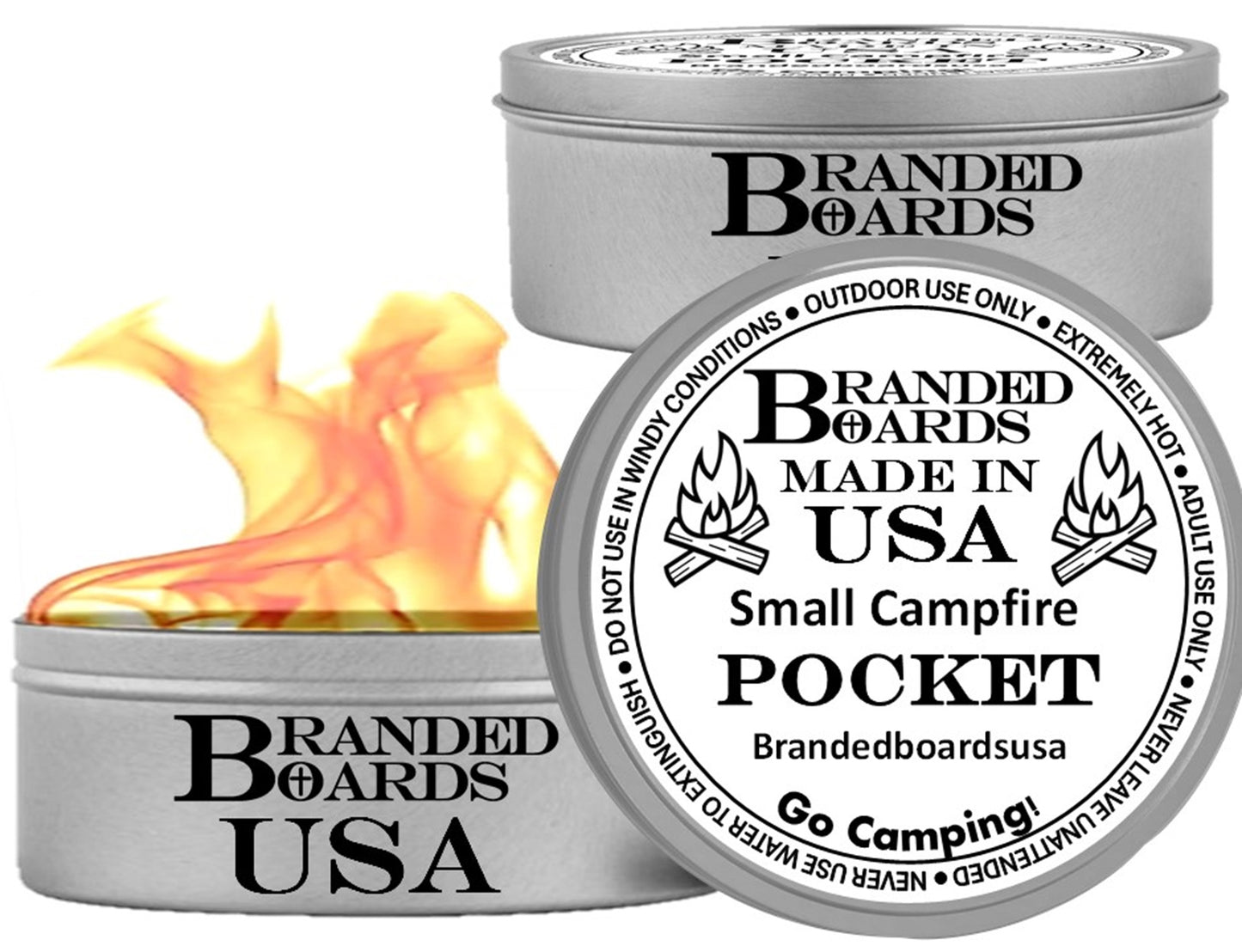 Made in USA | Branded Boards Portable Bonfire Campfire | "The Pocket" - SMALL