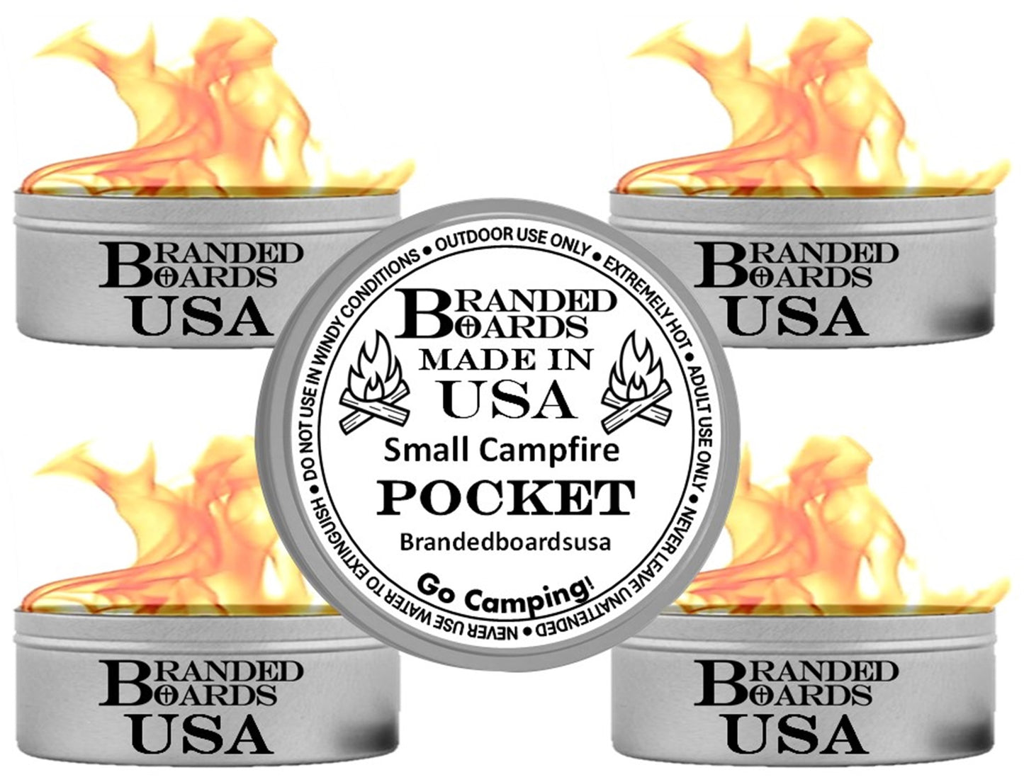 Made in USA | Branded Boards Portable Bonfire Campfire | "The Pocket" - SMALL
