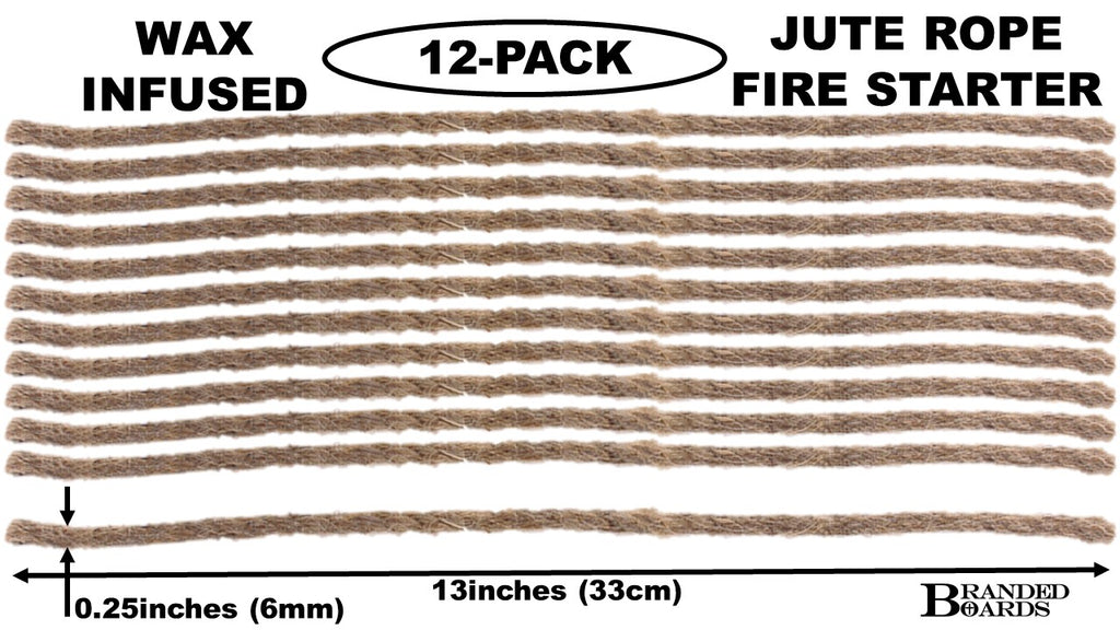 Waxed Jute Fire Starter Tinder | 12-Pack