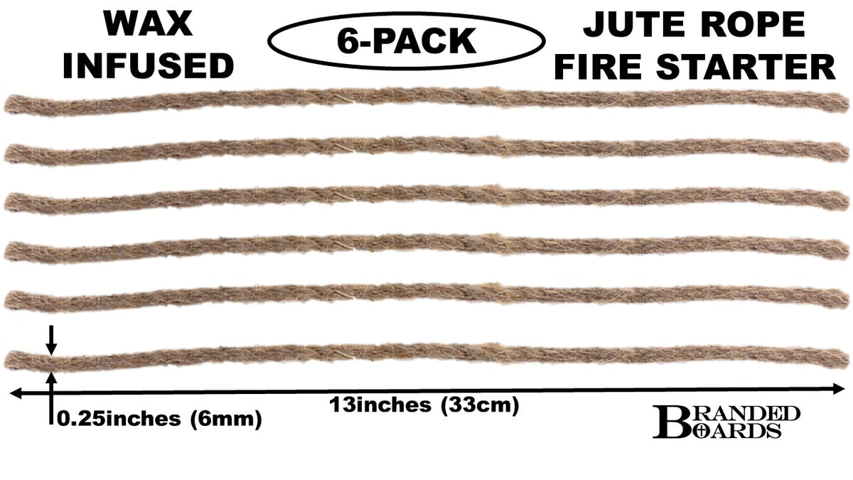 Waxed Jute Fire Starter Tinder | 6-Pack