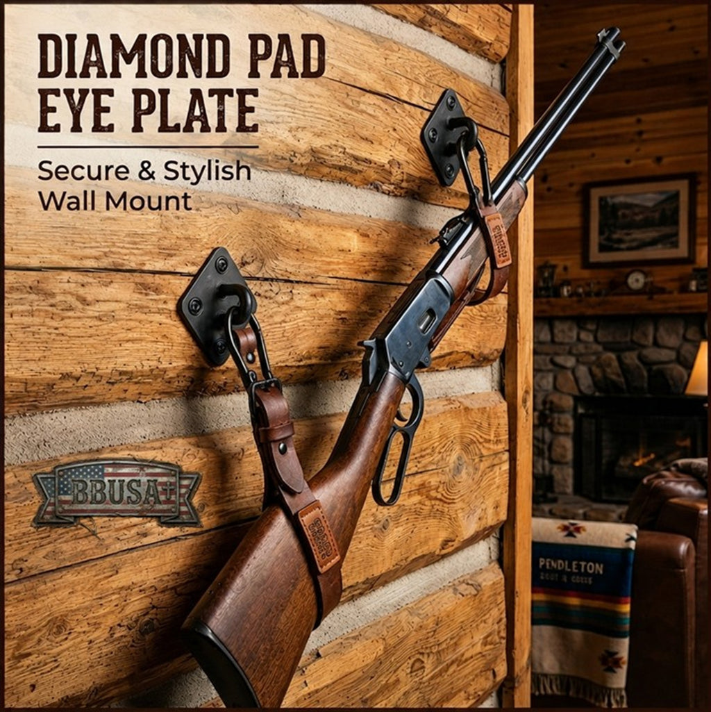 Diamond Pad Eye Plates | Black Zinc Galvanized Steel