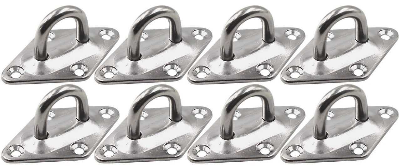 Diamond Pad Eye Plates | Zinc Galvanized Steel