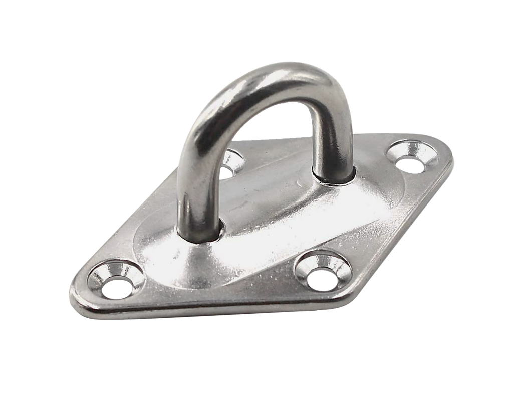 Diamond Pad Eye Plates | Zinc Galvanized Steel
