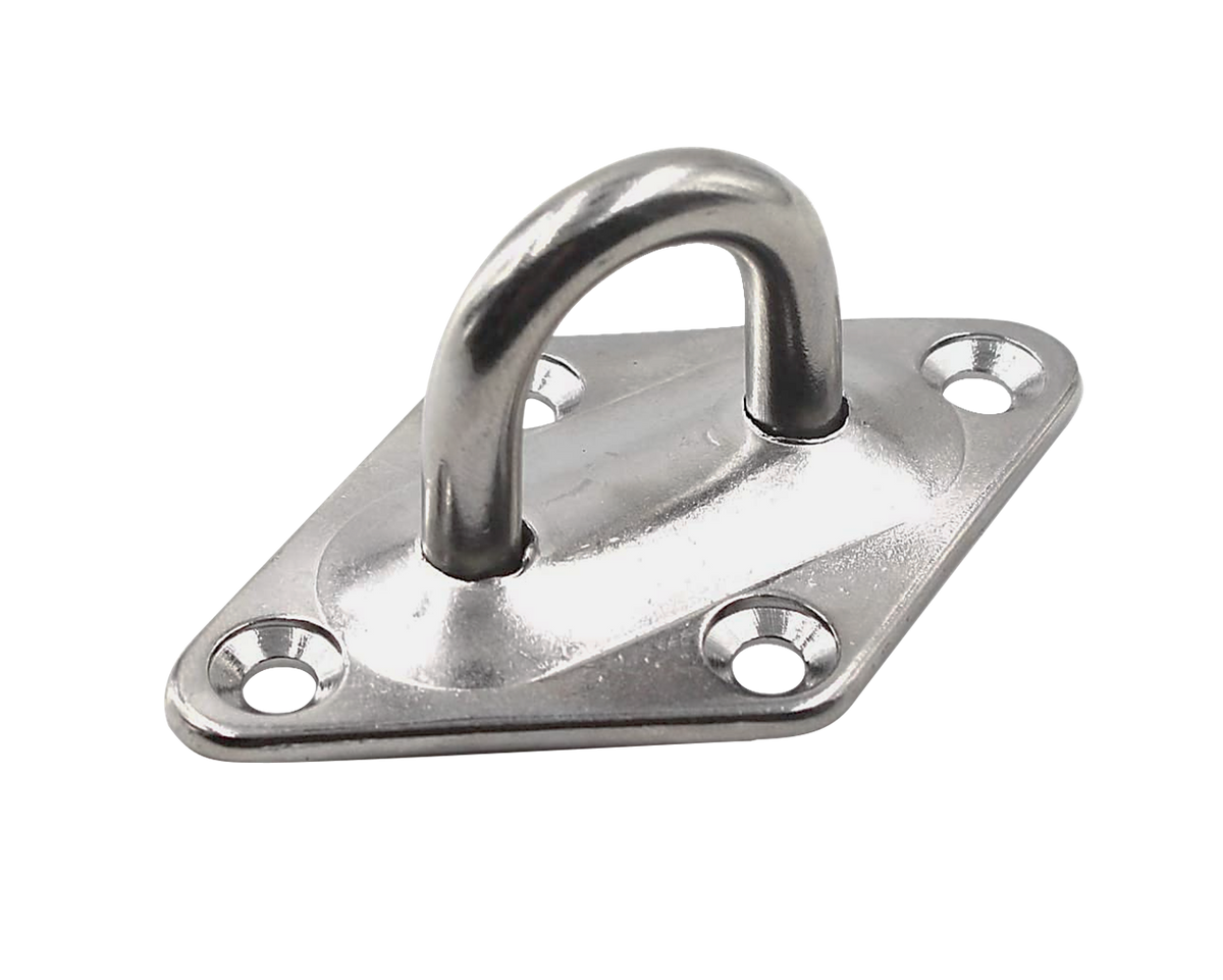 Diamond Pad Eye Plates | Zinc Galvanized Steel
