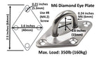 Diamond Pad Eye Plates | Zinc Galvanized Steel