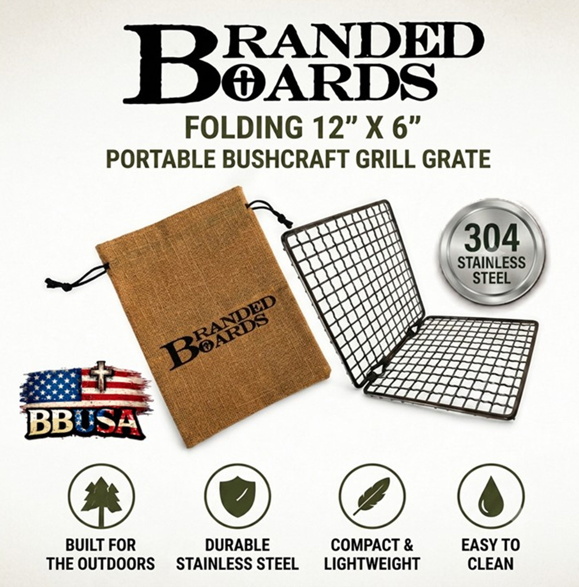 Bushcraft SS Grill Grates - Folding