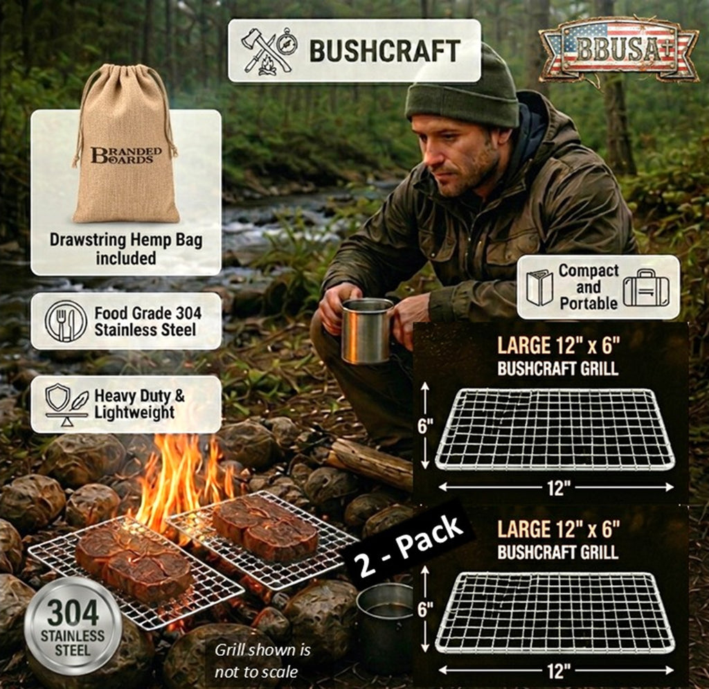 Bushcraft SS Grill Grates - Large 2-Pack