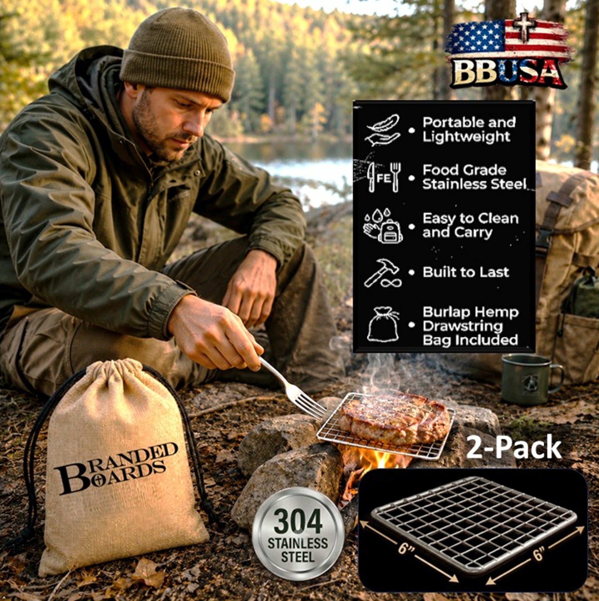 Bushcraft SS Grill Grates - Small 2-Pack