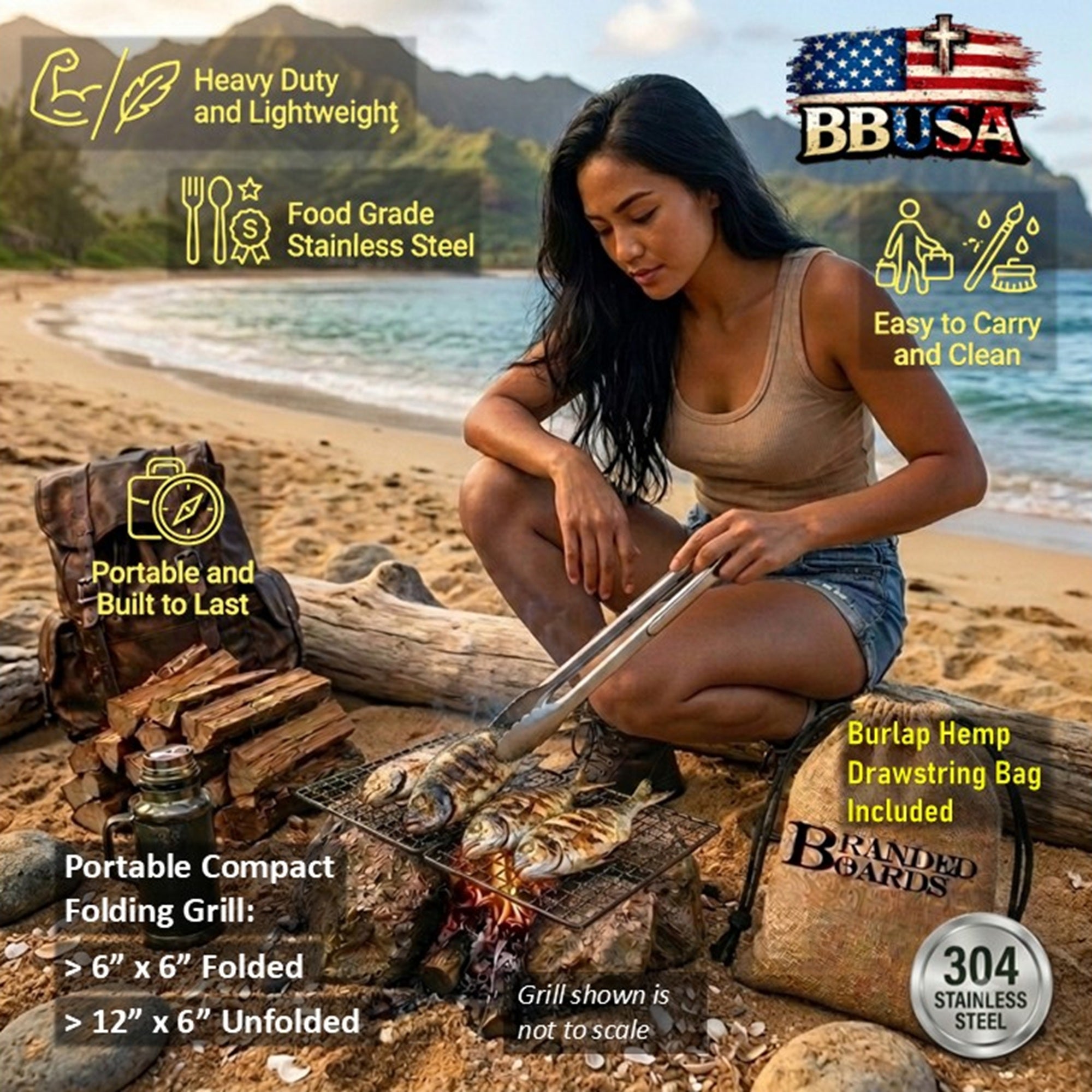 Bushcraft SS Grill Grates - Folding