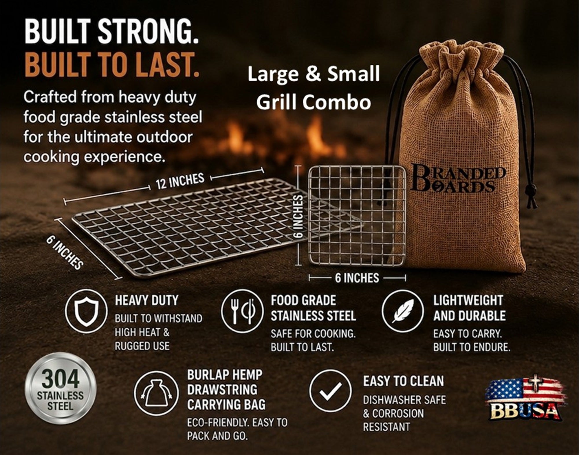 Bushcraft SS Grill Grates - Large/Small