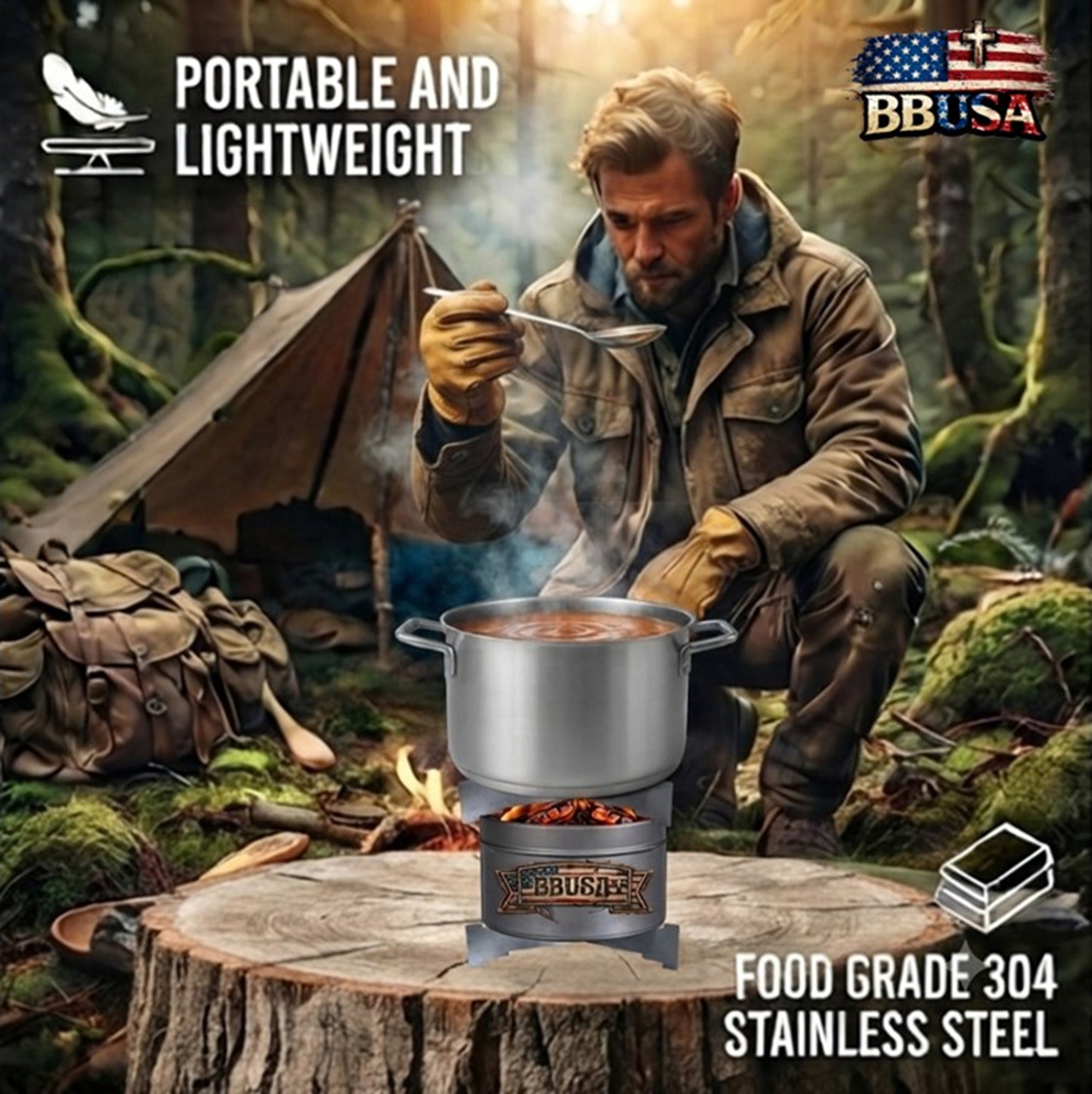 Portable Campfire Trivet Grate - Made in USA