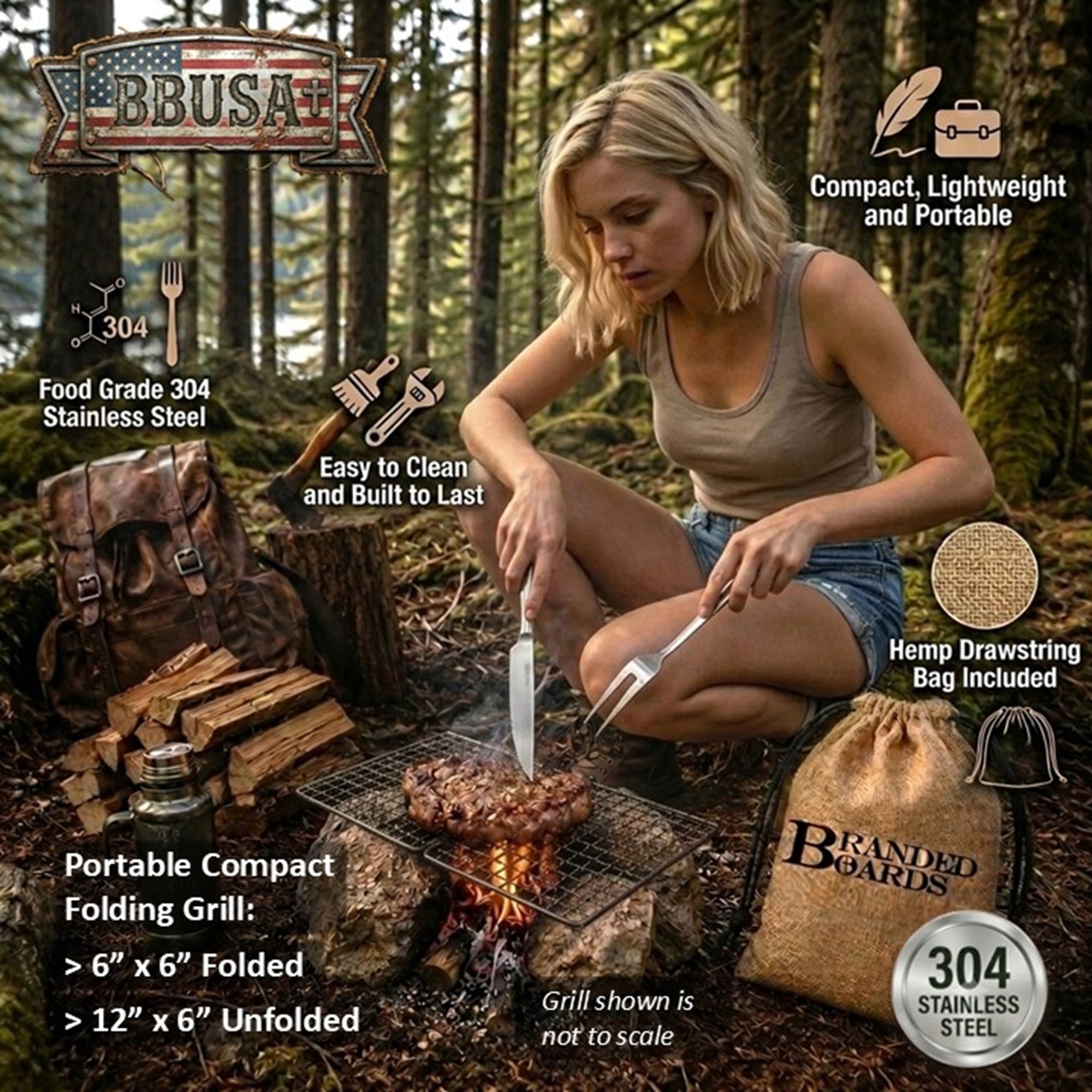 Bushcraft SS Grill Grates - Folding