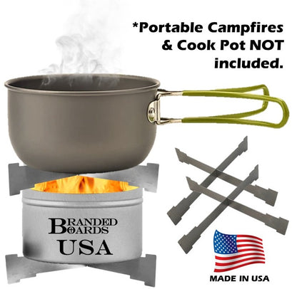 Branded Boards Portable Campfire Trivet Grate 2-PACKS & 4-PACKS | 100% Made in USA