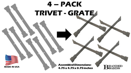 Branded Boards Portable Campfire Trivet Grate 2-PACKS & 4-PACKS | 100% Made in USA