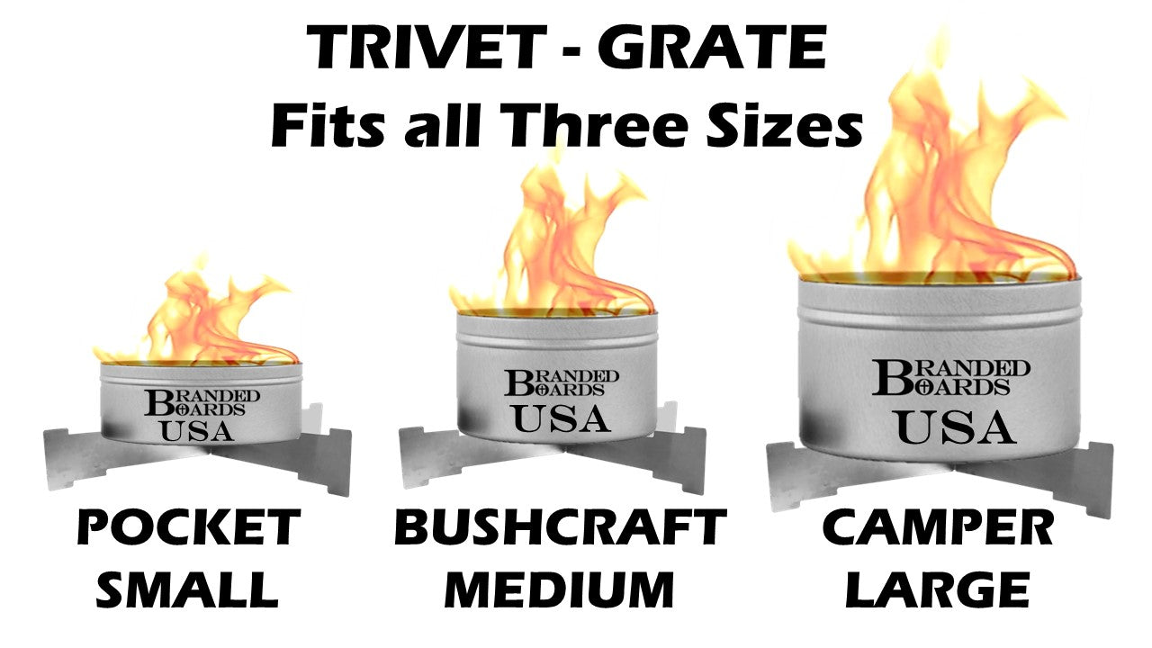 Branded Boards Portable Campfire Trivet Grate 2-PACKS & 4-PACKS | 100% Made in USA