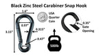 Black Steel Zinc Galvanized Carabiner Snap Hooks