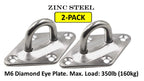 Diamond Pad Eye Plates | Zinc Galvanized Steel
