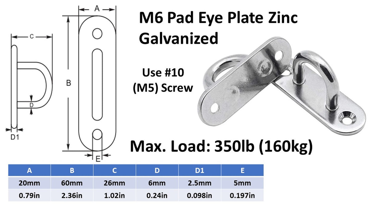 Oval Pad Eye Plates | Zinc Galvanized Steel