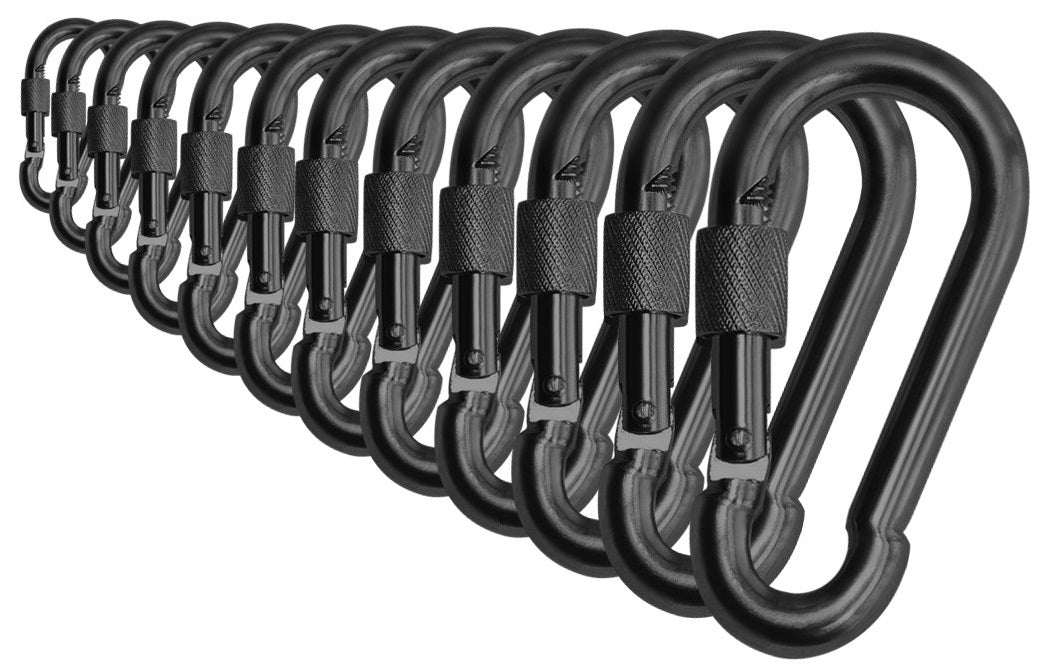 Heavy Duty 2" & 2.8" Locking Thumb Screw Closure Zinc-Galvanized Steel Carabiner Spring Snap Clip Link Hooks