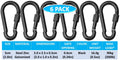 Heavy Duty 2" & 2.8" Locking Thumb Screw Closure Zinc-Galvanized Steel Carabiner Spring Snap Clip Link Hooks