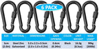 Heavy Duty 2" & 2.8" Locking Thumb Screw Closure Zinc-Galvanized Steel Carabiner Spring Snap Clip Link Hooks