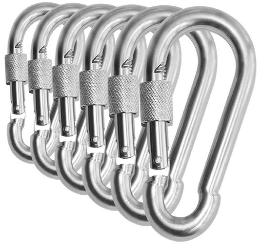 Heavy Duty 2" & 2.8" Stainless Steel Thumb Screw Locking Carabiner Spring Snap Clip Link Hooks
