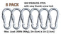 Heavy Duty 2" & 2.8" Stainless Steel Thumb Screw Locking Carabiner Spring Snap Clip Link Hooks