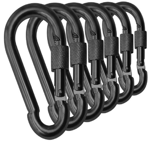 Heavy Duty 2" & 2.8" Locking Thumb Screw Closure Zinc-Galvanized Steel Carabiner Spring Snap Clip Link Hooks
