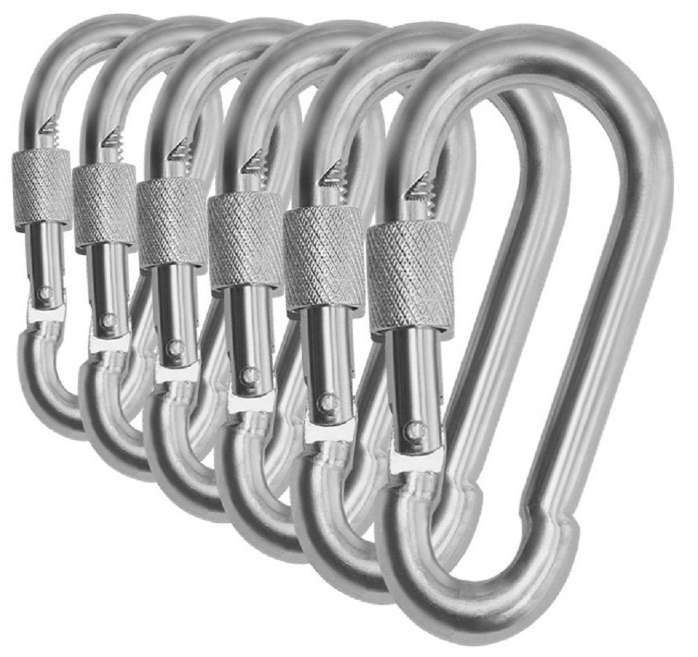 Heavy Duty 2" & 2.8" Locking Thumb Screw Closure Zinc-Galvanized Steel Carabiner Spring Snap Clip Link Hooks