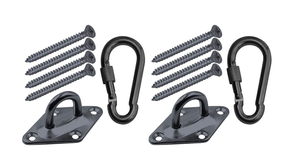 Heavy Duty 1000lb Hammock Hanging Kits, 304 Stainless Steel & Black Zinc Galvanized Steel Corrosion Resistant
