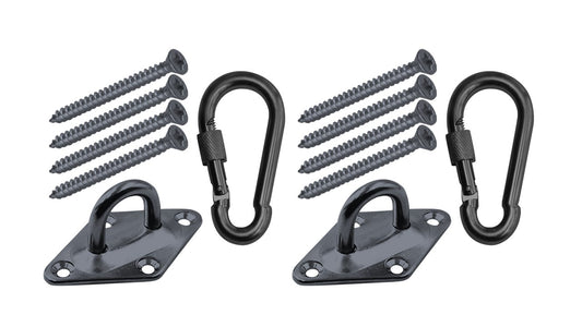 Heavy Duty 1000lb Hammock Hanging Kits, 304 Stainless Steel & Black Zinc Galvanized Steel Corrosion Resistant