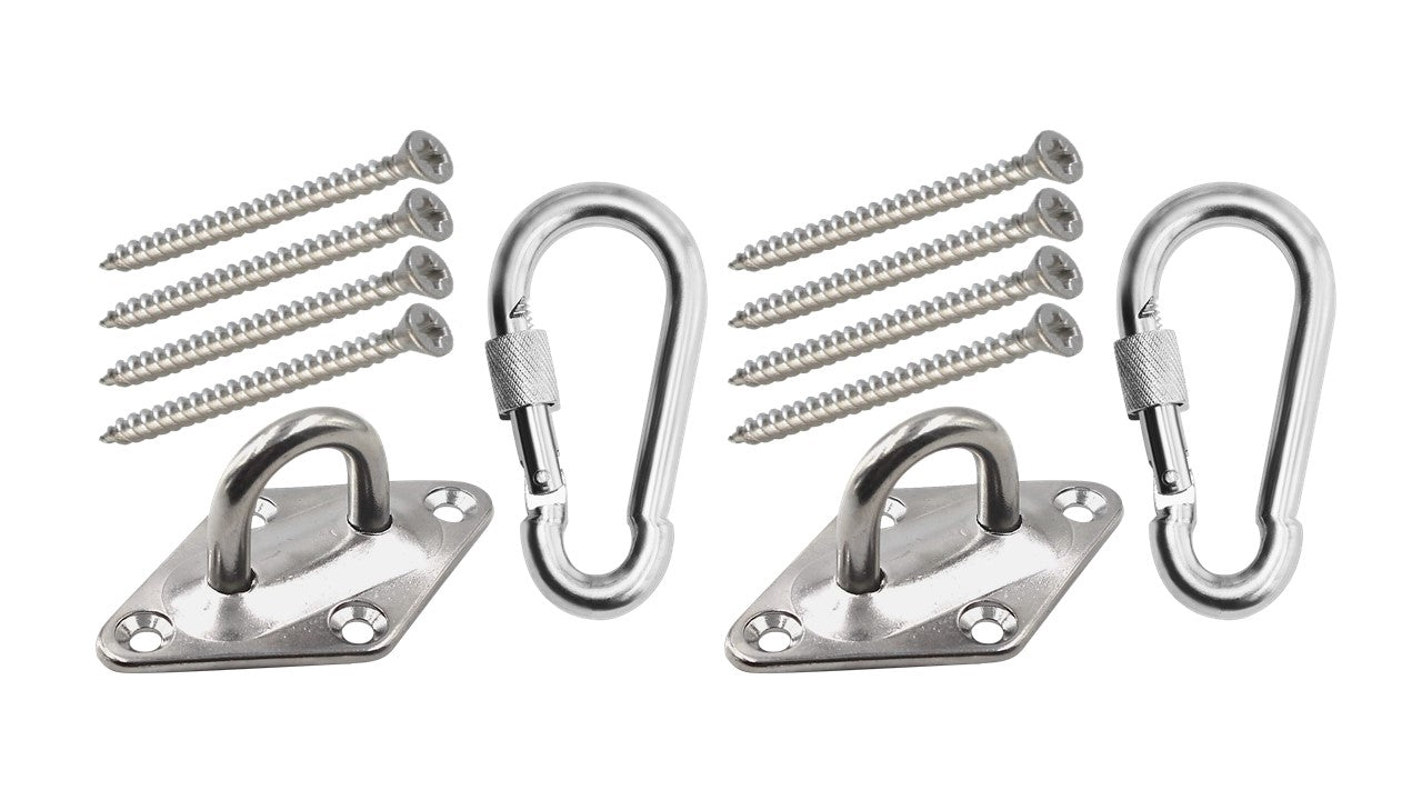 Heavy Duty 1000lb Hammock Hanging Kits, 304 Stainless Steel & Black Zinc Galvanized Steel Corrosion Resistant
