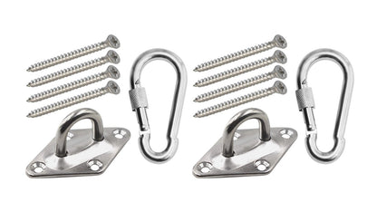 Heavy Duty 1000lb Hammock Hanging Kits, 304 Stainless Steel & Black Zinc Galvanized Steel Corrosion Resistant