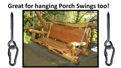 Heavy Duty 1000lb Hammock Hanging Kits, 304 Stainless Steel & Black Zinc Galvanized Steel Corrosion Resistant