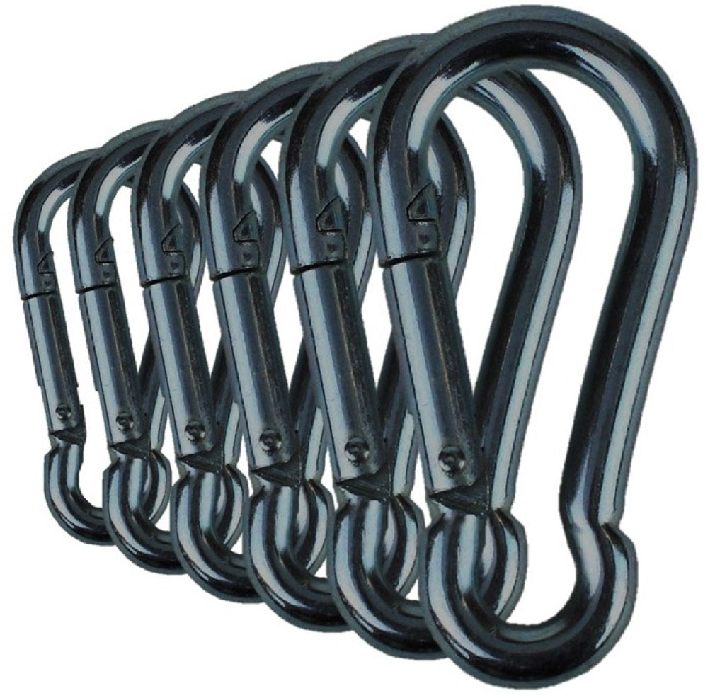 Heavy Duty 2" & 2.8" Bushcraft Zinc-Galvanized Steel Carabiner Spring Snap Clip Link Hooks