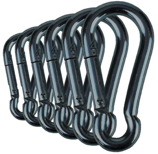 Heavy Duty 2" & 2.8" Bushcraft Zinc-Galvanized Steel Carabiner Spring Snap Clip Link Hooks