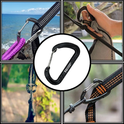 Heavy Duty 3.2" Aluminum Carabiner Wire Gate Spring Snap Clip Link Hooks