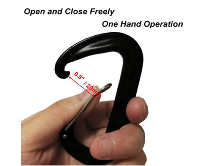Heavy Duty 3.2" Aluminum Carabiner Wire Gate Spring Snap Clip Link Hooks