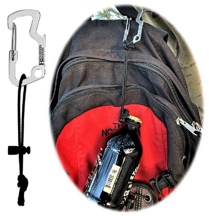 Bushcraft Stainless Steel Key Chain Bottle Opener Carabiner Clip and Bottle Holder