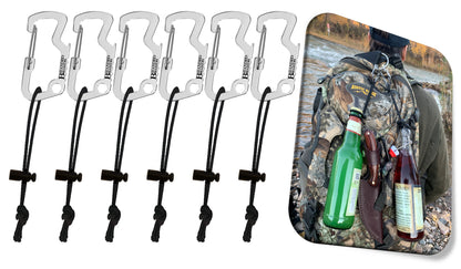 Bushcraft Stainless Steel Key Chain Bottle Opener Carabiner Clip and Bottle Holder