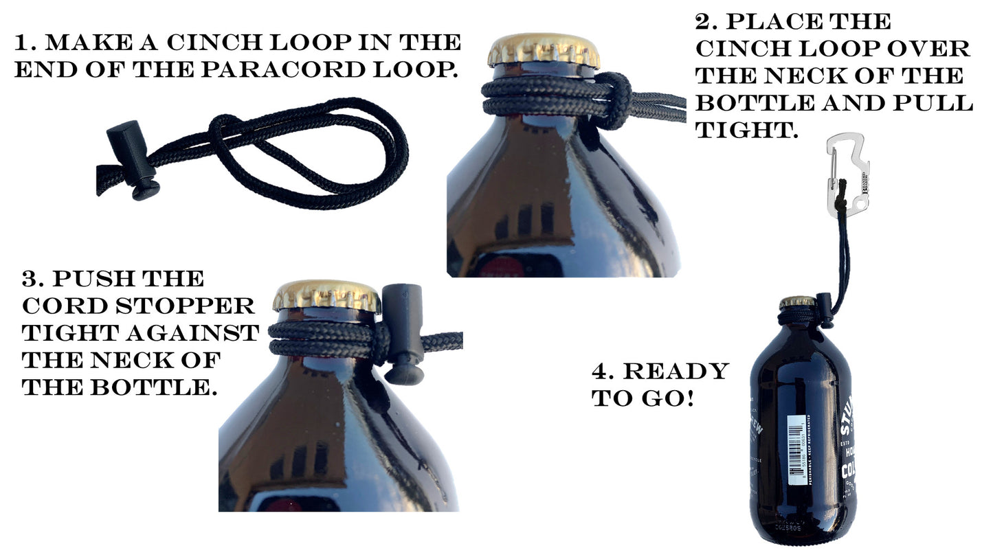Bushcraft Stainless Steel Key Chain Bottle Opener Carabiner Clip and Bottle Holder