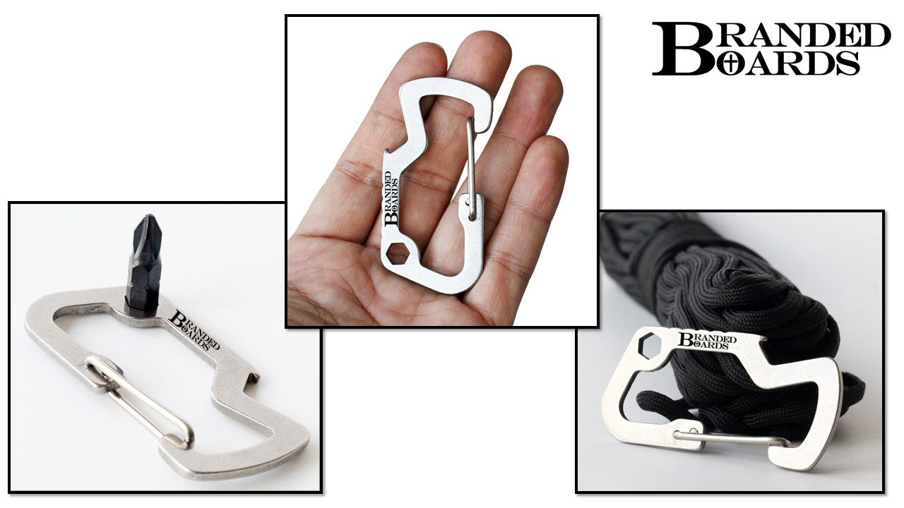 Bushcraft Stainless Steel Key Chain Bottle Opener Carabiner Clip and Bottle Holder