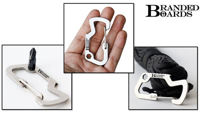Bushcraft Stainless Steel Key Chain Bottle Opener Carabiner Clip and Bottle Holder