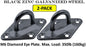 Heavy Duty M6 Ceiling Hook Diamond Pad Eye Plates, 304 Stainless Steel & Black Zinc Galvanized Steel