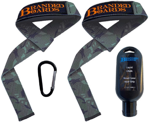 HD Cotton Padded Weightlifting Deadlifting Straps with Liquid Chalk